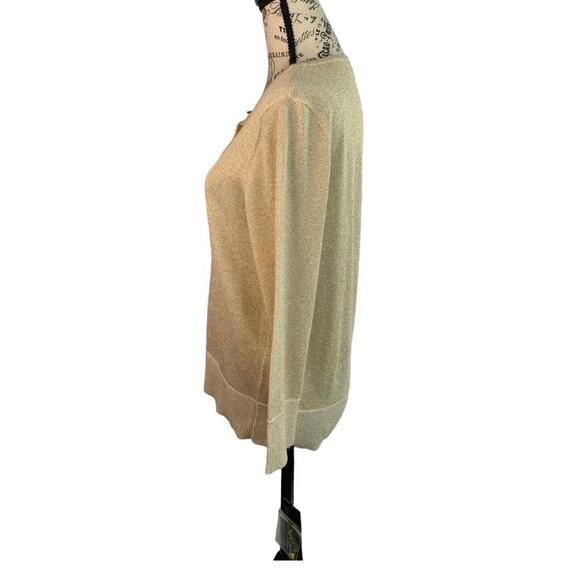 Nue Options Women's Medium Sweater Button Down Gold Sequins Long Sleeve NEW - Picture 8 of 14